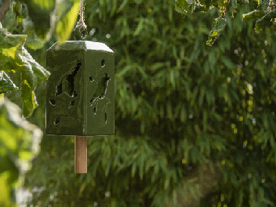 Carillon with a bird 50 SHADES OF GREEN, ceramics, 22 cm, pack. contains 3 pieces!|Esschert Design