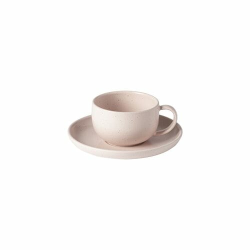ED Filiżanka do herbaty ze spodkiem 0,2L, PACIFICA, różowa (Marshmallow)|Casafina