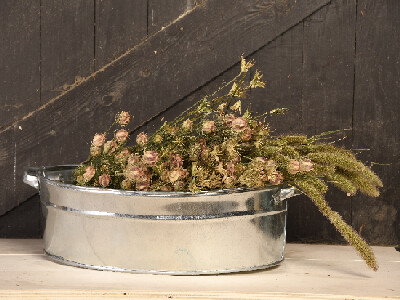 Tub for growing flowers New galvanized, 59 cm|Esschert Design