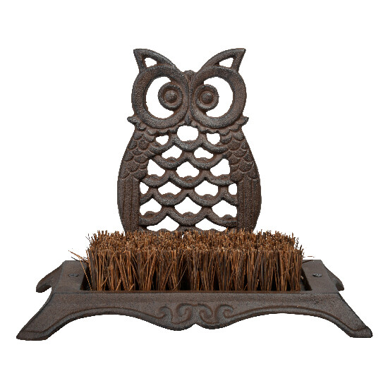 Shoe cleaner "MISCELLANEOUS", owl, brown, cast iron, 25 x 15.5 x 19.5 cm (SALE)|Esschert Design