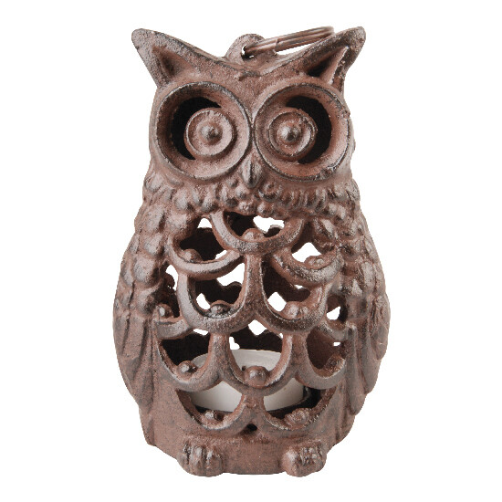 Owl lantern, cast iron (SALE)|Esschert Design