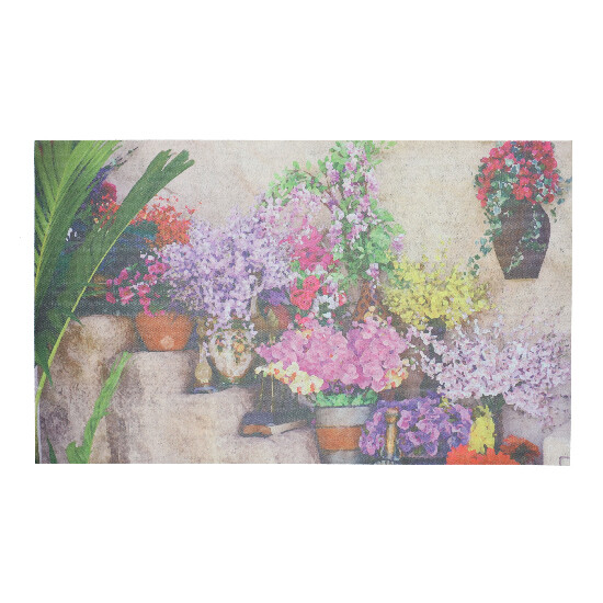 Podložka pod rohožku "BEST FOR BOOTS" Květiny na schodišti, barvy, 76 x 45 cm (DOPRODEJ)|Esschert Design