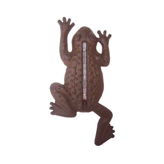 Thermometer "WORLD OF WEATHER", Frog, cast iron, 12 x 1.5 x 23.5 cm|Esschert Design