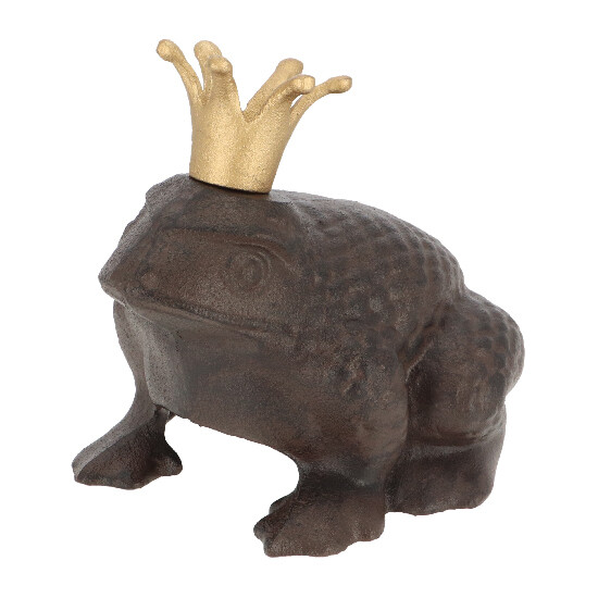 ED Frog with golden crown PRINCESS, cast iron, 21x18x20cm, brown|Esschert Design