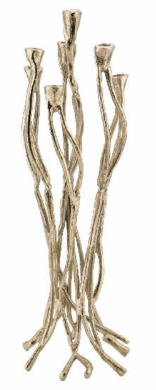 Stainless steel candlestick, gold, h. 70cm * (SALE)|Ego Dekor