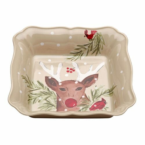 Baking dish 25cm|1.75L, DEER FRIENDS, white|Linen (SALE)|Casafina