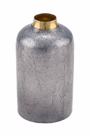 Váza kovová, šedá, priemer. 8,5cm (DOPREDAJ)|Ego Dekor