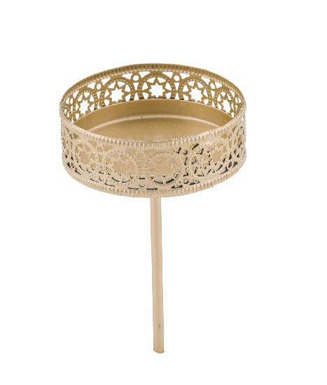 Candle holder, gold, 5.3x9.8cm (SALE)|Ego Dekor