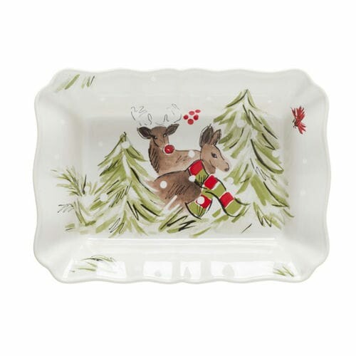 Forma do pieczenia 30x22cm, DEER FRIENDS, biała (WYPRZEDAŻ)|Casafina