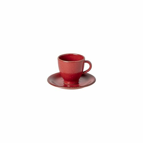 Šálek na kávu s podšálkem 0,08L POSITANO, červená tmavá (DOPRODEJ)|Casafina