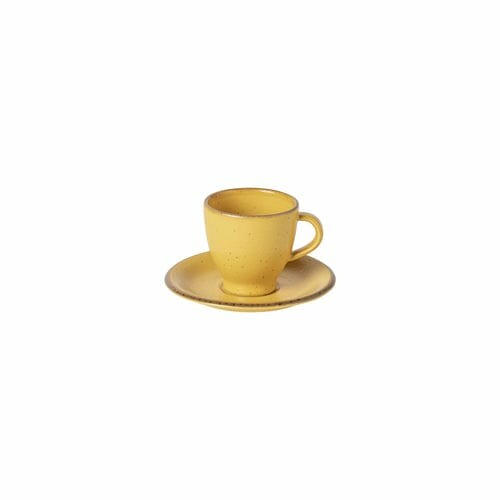 Šálek na kávu s podšálkem 0,08L POSITANO, žlutá-kropenatá (DOPRODEJ)|Casafina