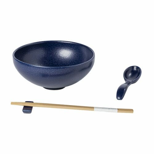 Miska|ramen, lžička, odkladač na hůlky pr.19cm|1L, PACIFICA, modrá, set|Casafina