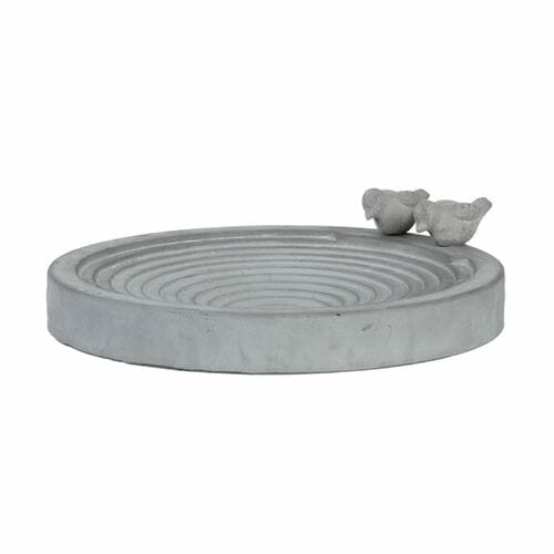 XXL Bird drinker concrete TERRASSA STAIRS "BEST FOR BIRDS", dia. 39x9cm, gray|Esschert Design