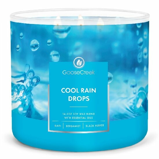 Candle 0.41 KG COOL RAIN DROPS, aromatic in a jar, 3 wicks|Goose Creek
