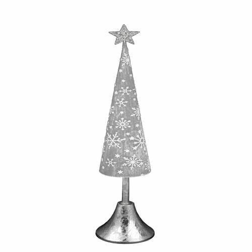 Decoration tree on a base with a star, 38 cm, grey/white|Ego Dekor