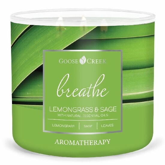 AROMATHERAPY candle 0.41 KG LEMONGRASS & SAGE, aromatic in a jar, 3 wicks|Goose Creek