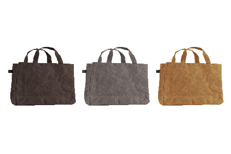 Waxed canvas shopping bag, 25x34cm, package contains 3 pieces!|Esschert Design