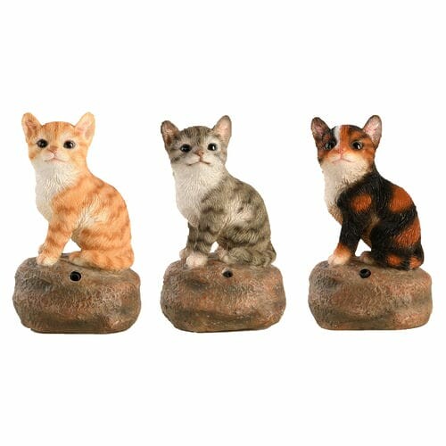 Zvířátka a postavy OUTDOOR "TRUE TO NATURE" Koťata mňoukající s detektorem 7x6x12cm, balení obsahuje 3 kusy!|Esschert Design