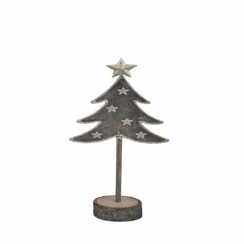 Decoration of trees on a pedestal with a gold star, gold patina, 36 cm | Ego Dekor