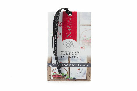 Perfume bag BLACK EDITION, with ribbon, 7 x 17 x 0.5 cm Winter Fruits|Boles d´olor