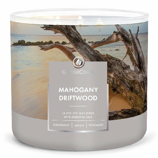 Candle 0.41 KG MAHOGANY DRIFTWOOD, aromatic in a jar, 3 wicks|Goose Creek