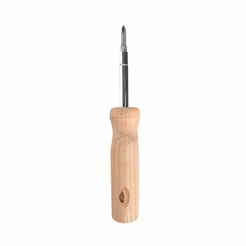 Screwdriver WOODY, with replaceable head and 4 bits, wooden, natural brown|Esschert Design