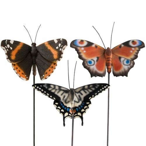 Zvířátka a postavy OUTDOOR "TRUE TO NATURE" Motýl zápich, výška 77 cm, balení obsahuje 3 kusy!|Esschert Design