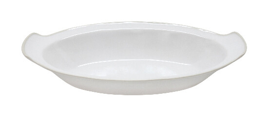 Oval gratin bowl 33cm, BEJA, white & cream (SALE)|Costa Nova