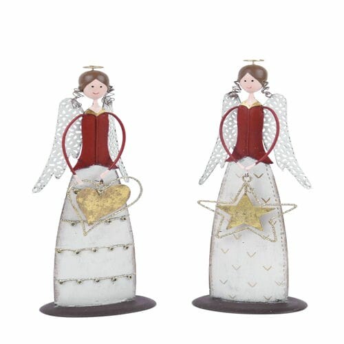 Decoration angel heart/star, 9.5x29.5x7cm, package contains 2 pieces!|Ego Dekor