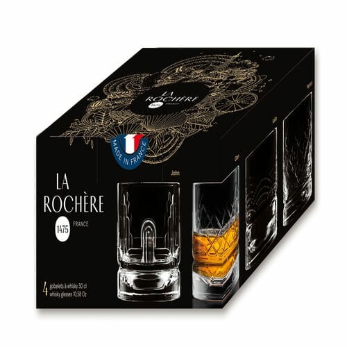 Sklenice na whisky 0,3L, DANDY, set 4ks, čirá|La Rochere