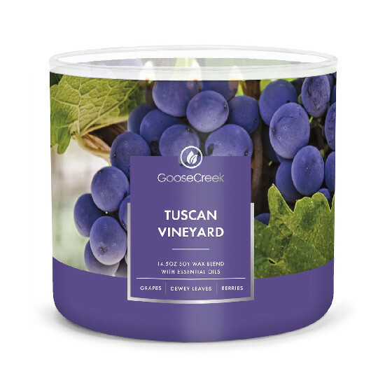 Candle 0.41 KG TUSCAN VINEYARD, aromatic in a jar, 3 wicks|Goose Creek