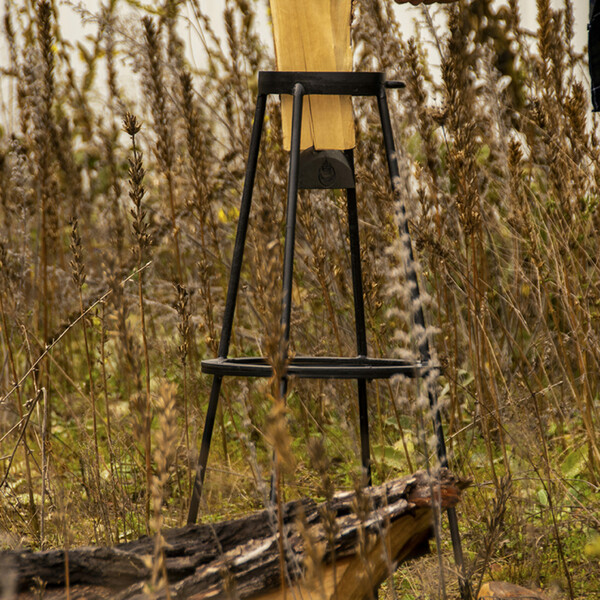 Wood splitting stand with stick, carbon steel, height 92cm, including rubber mallet!|Esschert Design