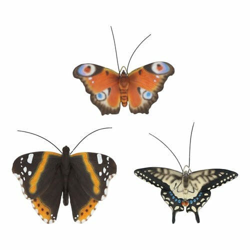 Motýl nástěnný OUTDOOR, babočka(č.1)/černo-žlutý(č.2)/šedý(č.3), 12cm|Esschert Design