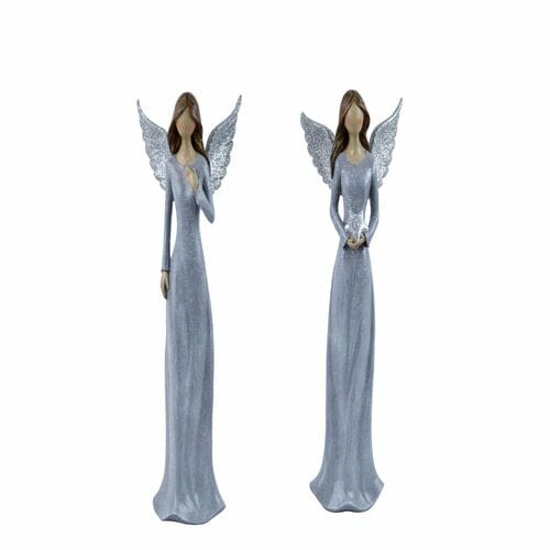 Angel Lea, standing, 31 cm, blue/silver, package contains 2 pieces!|Ego Dekor