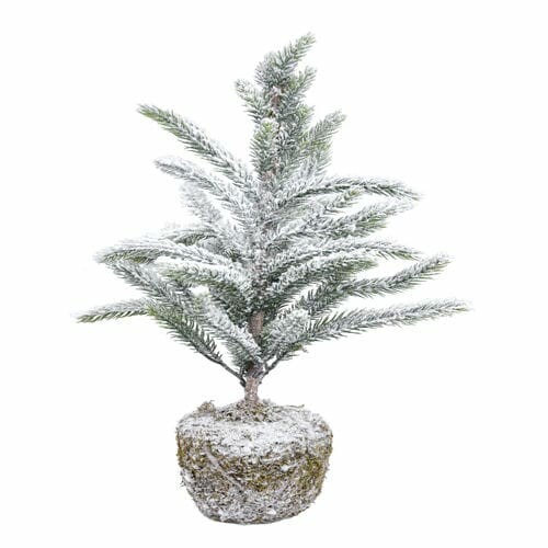 Drzewo w mchu, dekoracyjne śnieżne, zielone, 28x55x28cm, szt|Ego Dekor