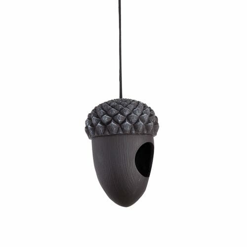 Hanging feeder Acorn, diameter 11x16cm, black|Esschert Design