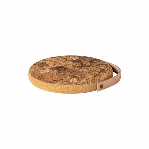 Cork mat with leather ear diameter 20cm, CORK COLLECTION, natural|Casafina