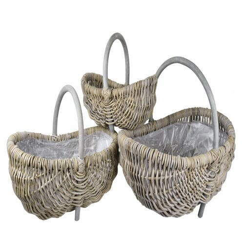 Basket, rattan, dark, 65x42x29cm, S3|Van Der Leeden 1915