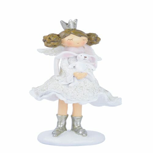 Dekorace princezna s králíčkem a drdoly, stojící, 12x22x10cm, ks|Ego Dekor