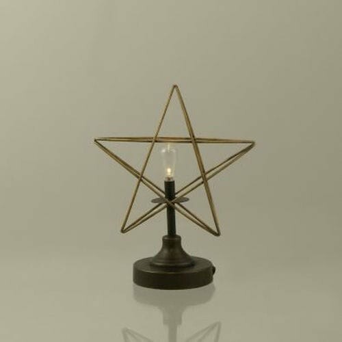 Svícen LED Hvězda, zlatá vymývaná, neobsahuje baterie, 31cm|Ego Dekor