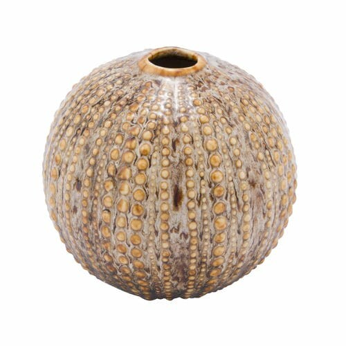 Váza Mušle, keramika, krémová/hnedá, 9,5x9,5x9,3cm (DOPREDAJ)|Ego Dekor