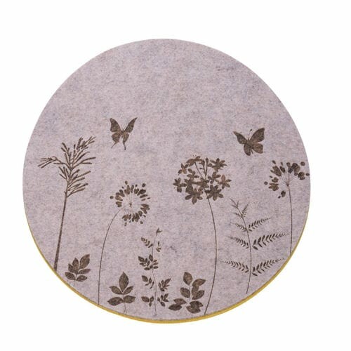 Tablecloth Meadow grass, round, felt, beige/brown, 38x38x0.8cm (SALE)|Ego Dekor