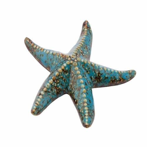 Dekorace hvězdice Blue Sand, keramika, modrá/hnědá, 10 cm (DOPRODEJ)|Ego Dekor
