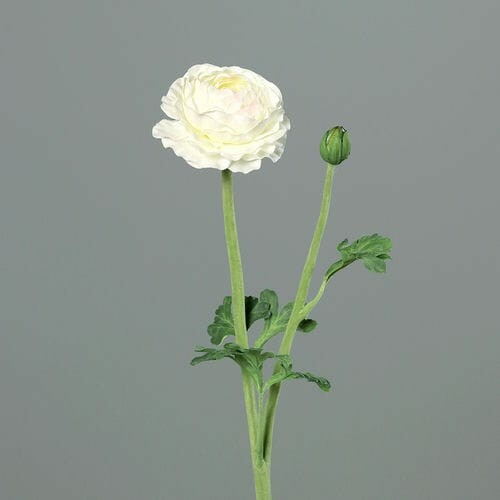 Kwiat sztuczny Kwiat/pączek jaskierka, biało-kremowy, 50cm|Ego Dekor