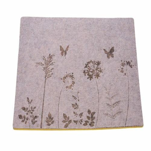 Tablecloth Meadow grass, felt, beige/brown, 38x38x0.8cm (SALE)|Ego Dekor