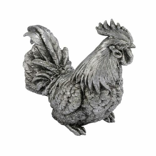 Rooster figurine, silver, 18x8.7x17.4cm (SALE)|Ego Dekor