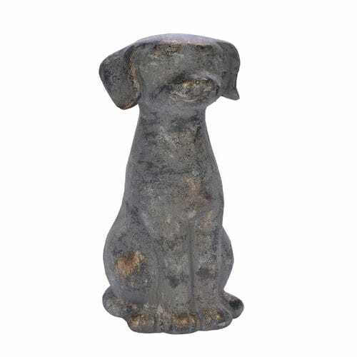 Hund, grau/gold, Magnesia, 17x19x52cm (DOPREDAJ)|Ego Dekor