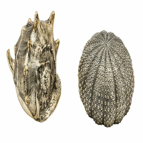 Shell ceramic, gold, 21x21x18cm, package contains 2 pieces! (SALE)|Ego Decor