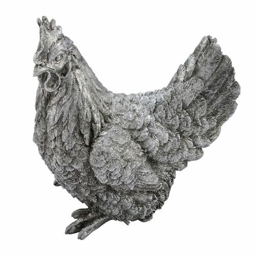 Hen figurine, silver, 27x12.5x24.5cm (SALE)|Ego Dekor