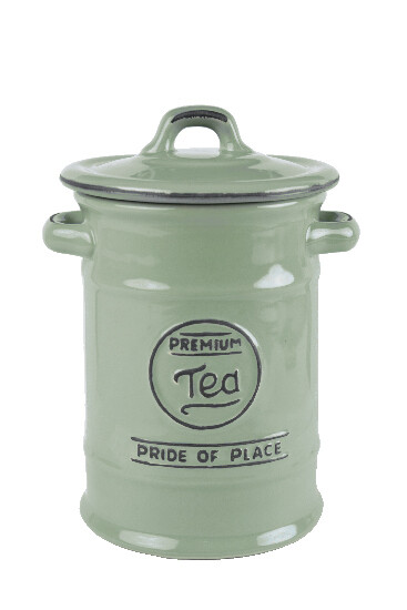 PRIDE OF PLACE tea container, antique green|TaG WoodWare